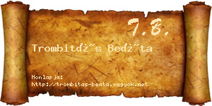 Trombitás Beáta névjegykártya